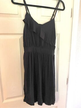 Xhilaration Black Ruffle-Front Spaghetti Strap Mini Dress